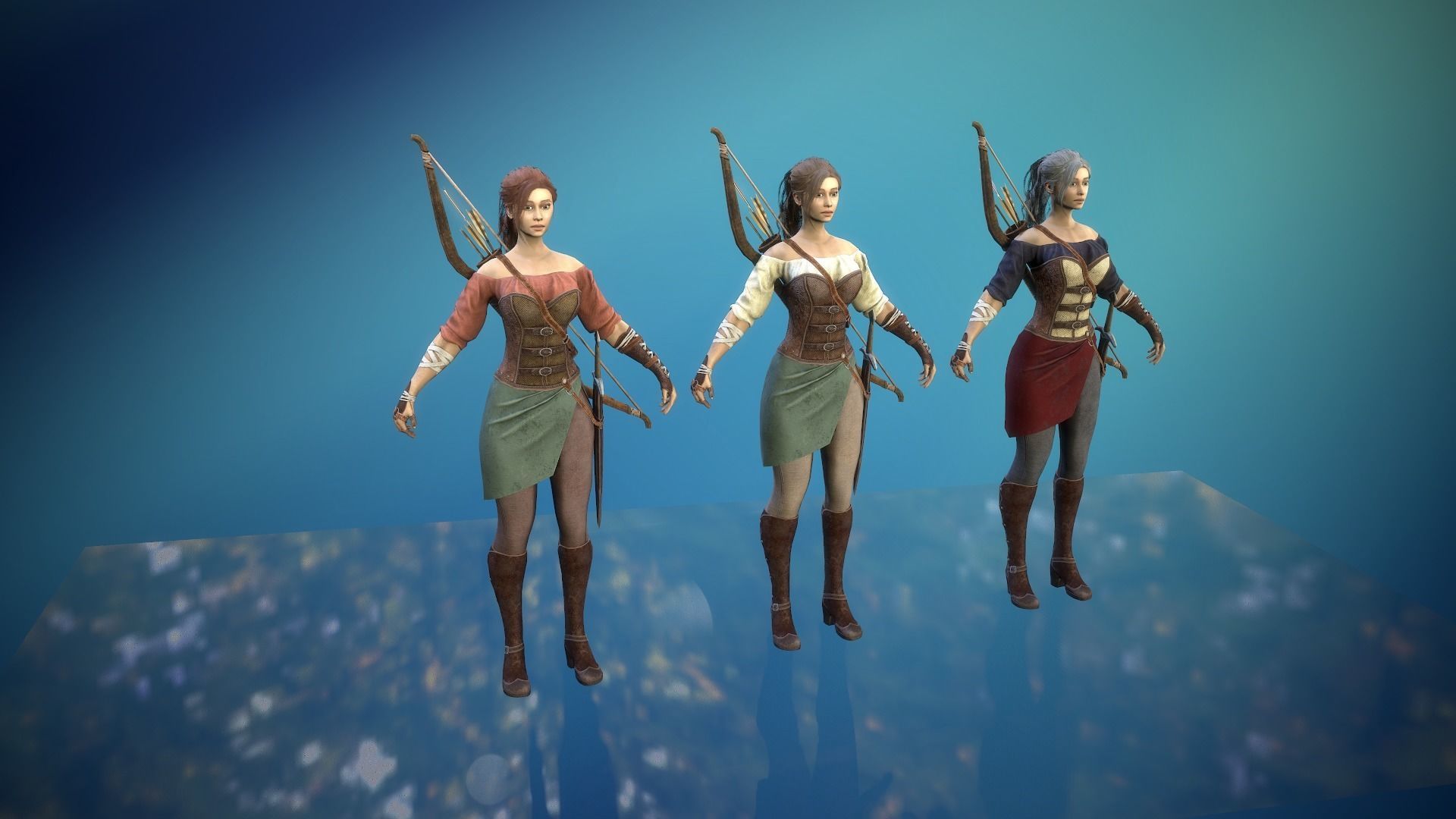 Forest Huntress Low-poly 3D model_9