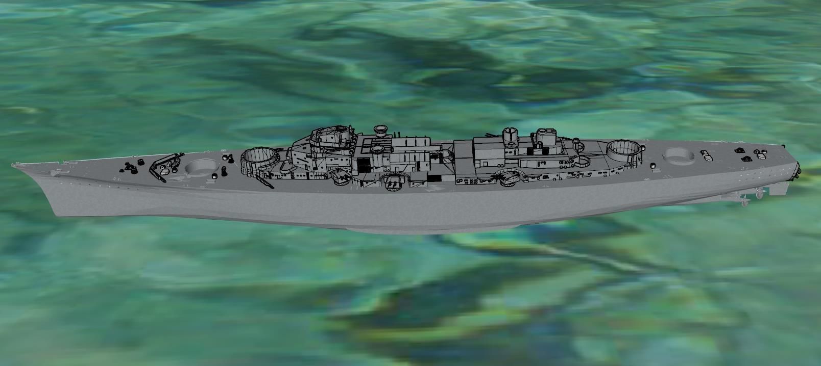 The sunk german battleship Bismarck 3D print model_1