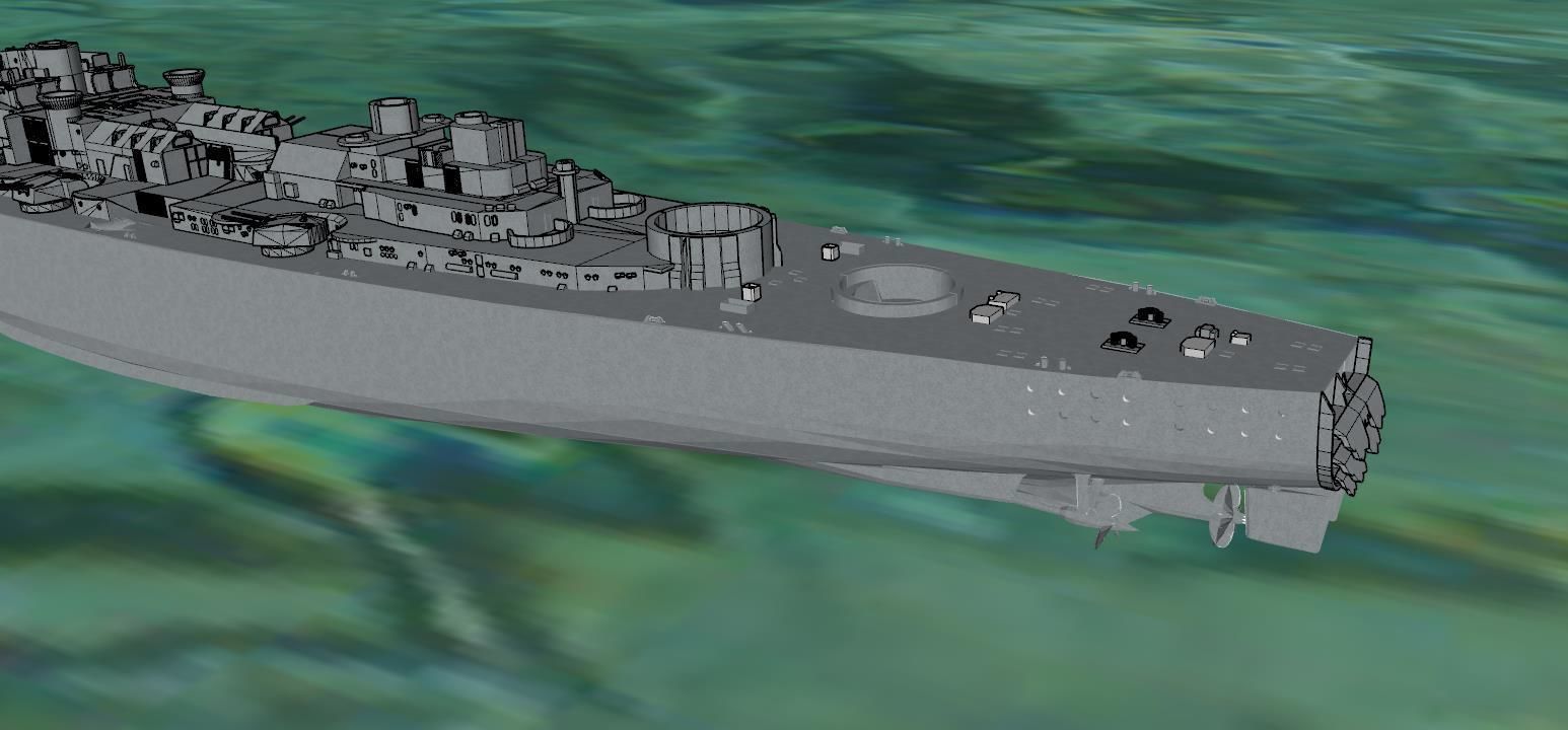 The sunk german battleship Bismarck 3D print model_3