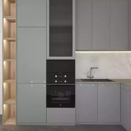 Kitchen modern with cabinets