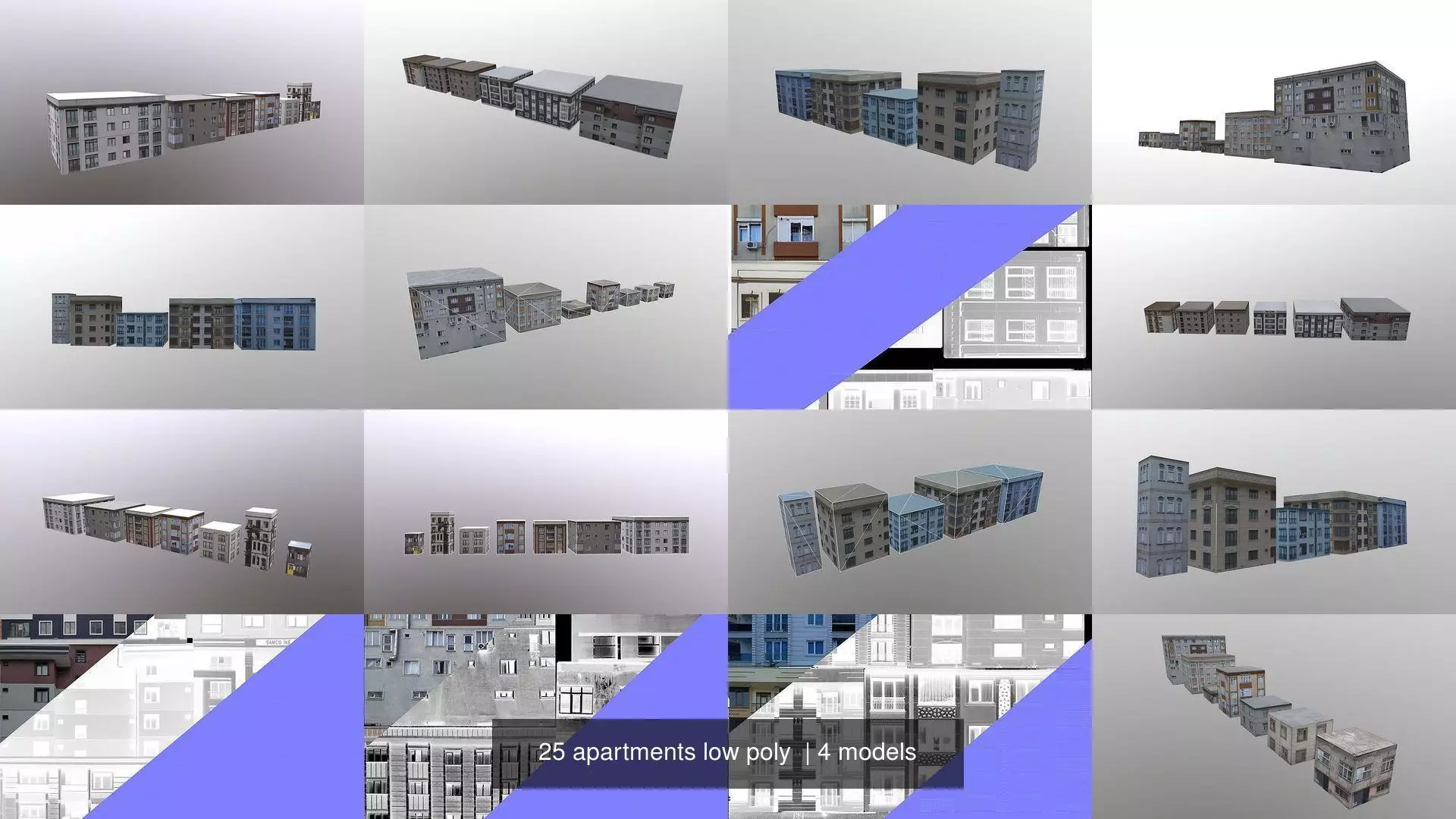 25 apartments low poly  3D Model Collection_0