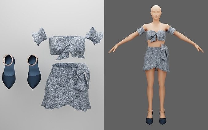 Woman fashion outfit v9 3D model