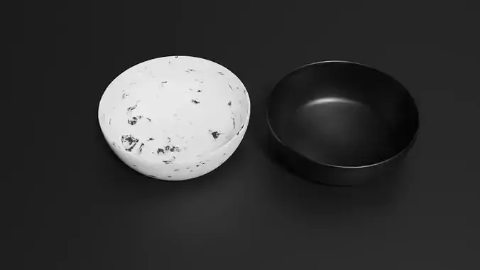 Two PBR Marble Bowls with good topology