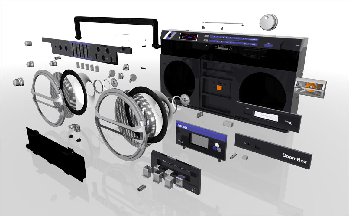 Naone Blaster TRC 931 Boom Box Low-poly 3D model_13