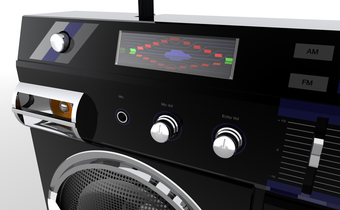 Naone Blaster TRC 931 Boom Box Low-poly 3D model_3