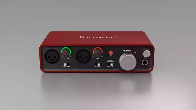 Focusrite Scarlett 2i2 Audio Interface 3D model