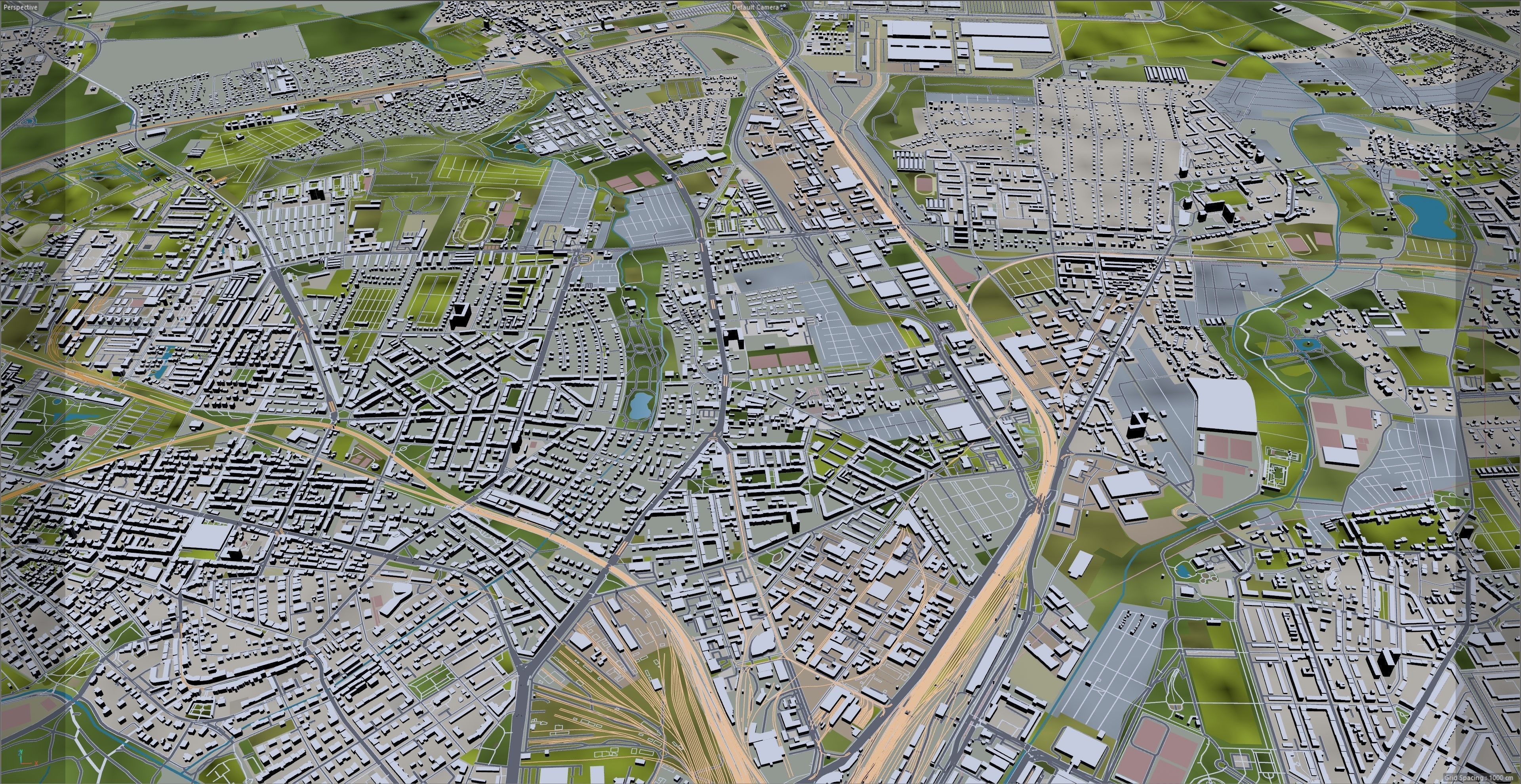 Leipzig City in Germany Low-poly 3D model_10