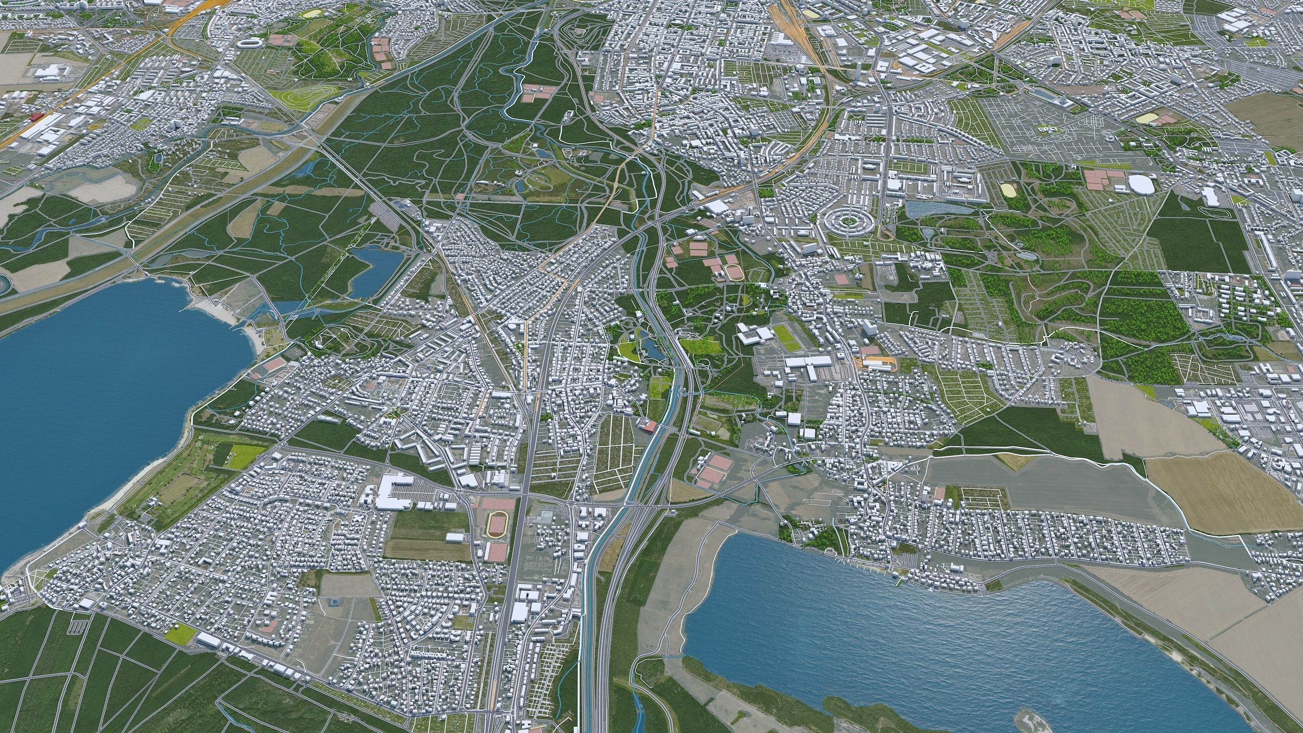 Leipzig City in Germany Low-poly 3D model_5