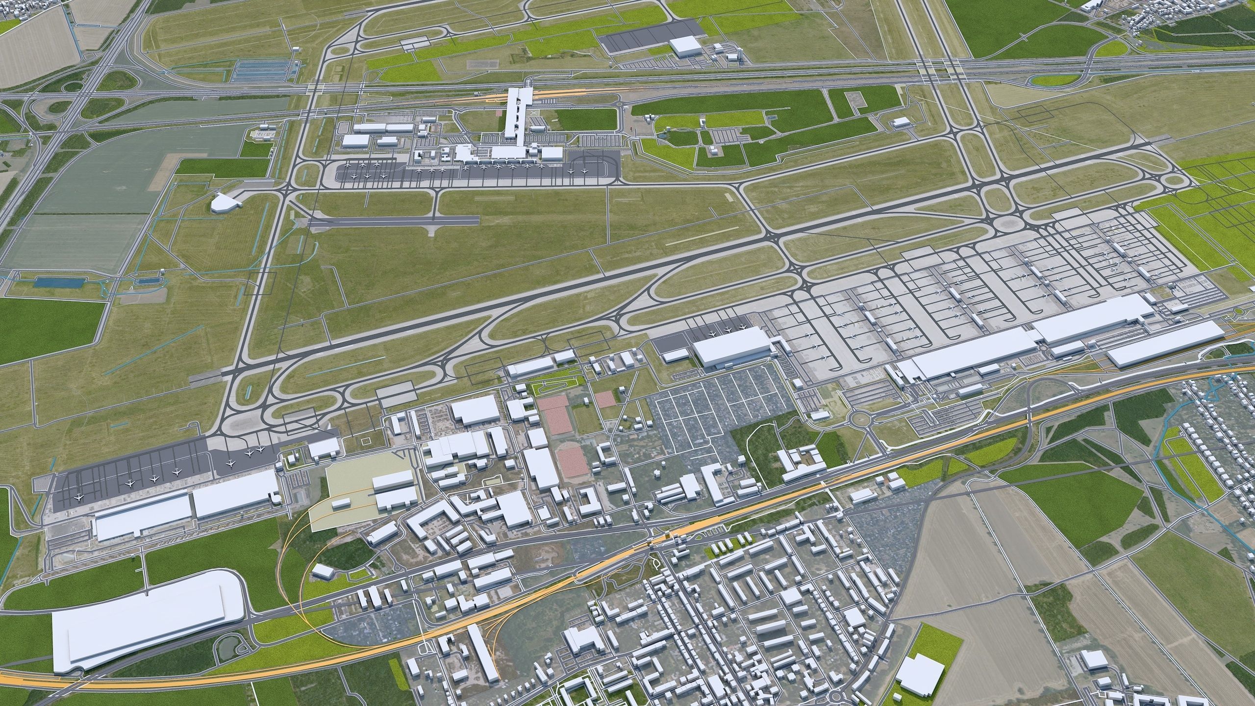 Leipzig City in Germany Low-poly 3D model_6