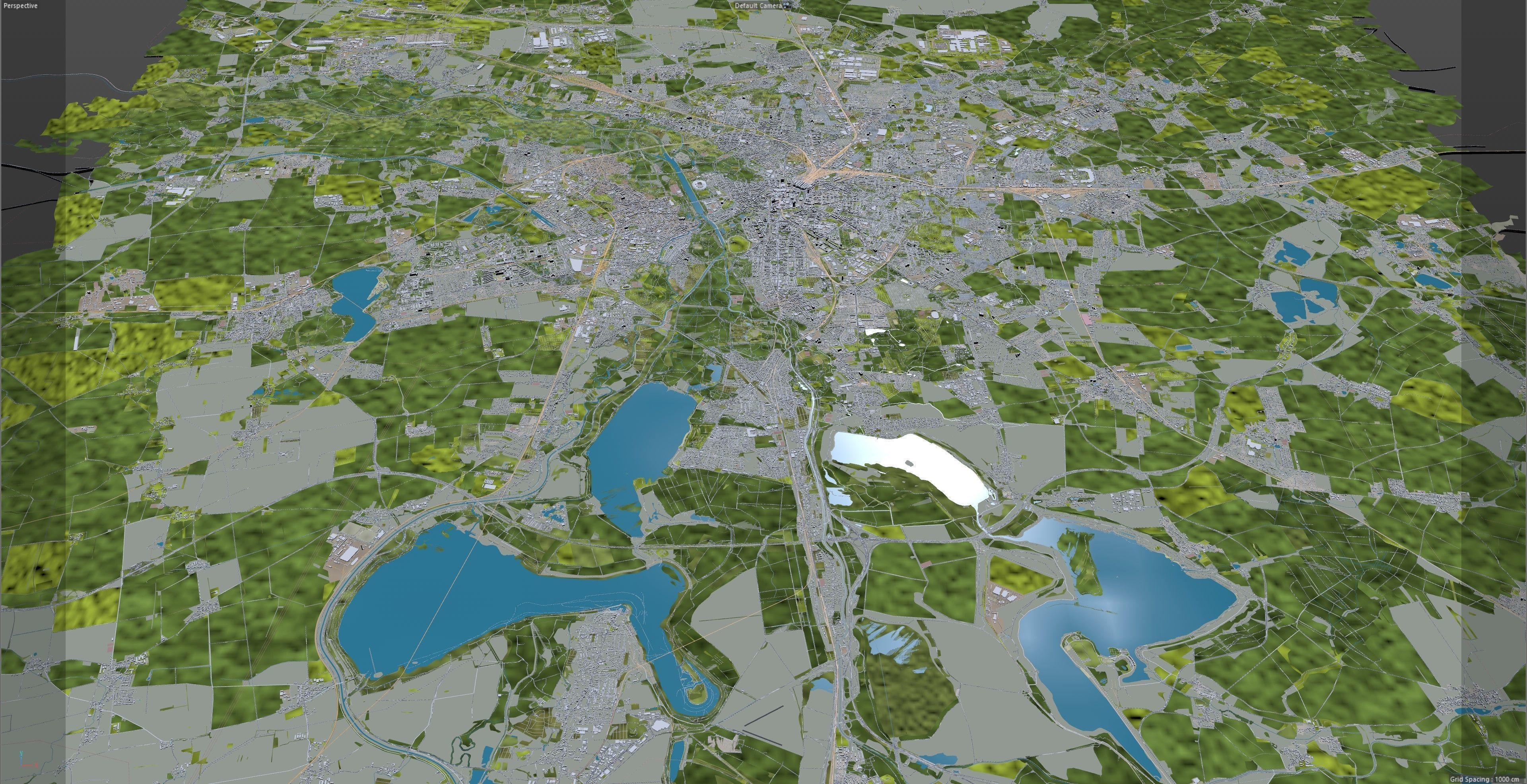 Leipzig City in Germany Low-poly 3D model_11