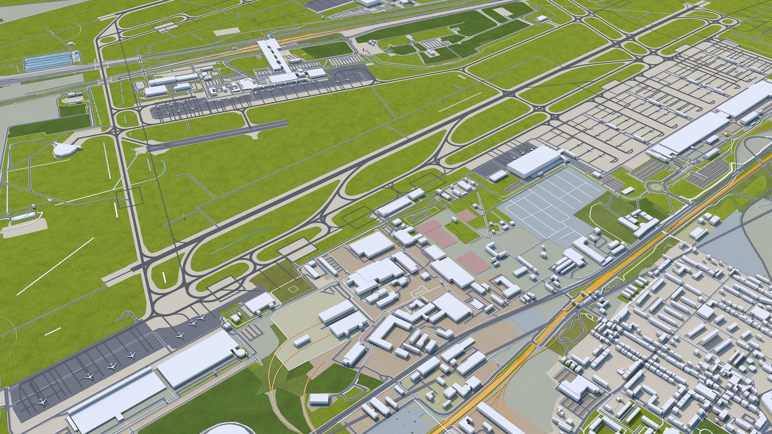 Leipzig City in Germany Low-poly 3D model_7