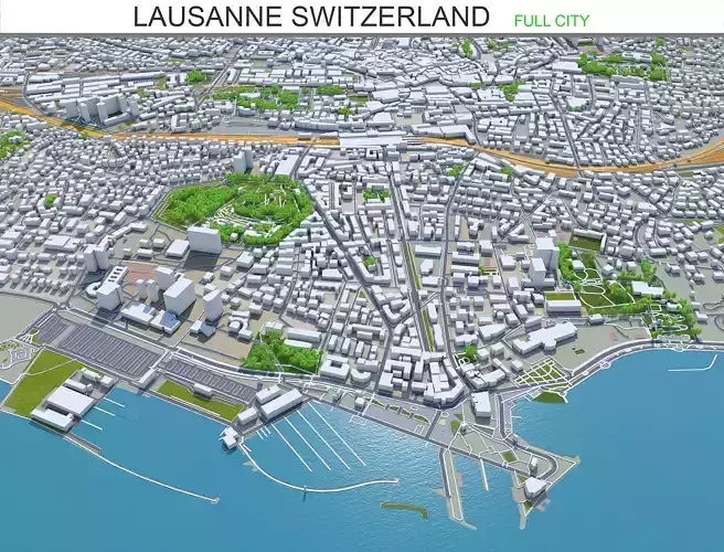 Lausanne City in Switzerland 50km