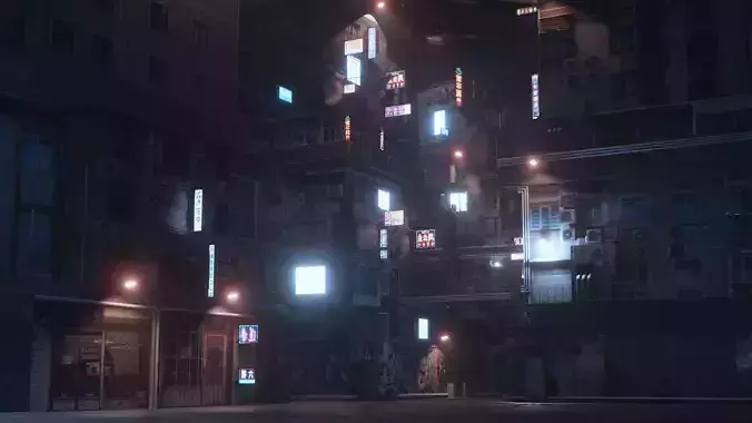 Cyberpunk Theme Environment 3D model