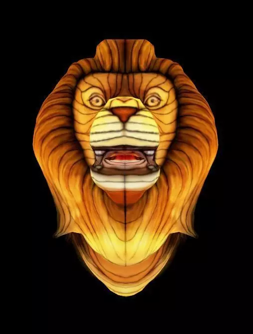 Lion head stylized Low-poly 3D model_0