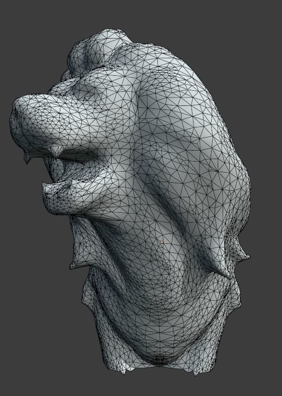 Lion head stylized Low-poly 3D model_5