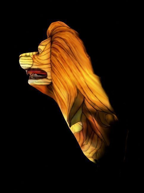 Lion head stylized Low-poly 3D model_2