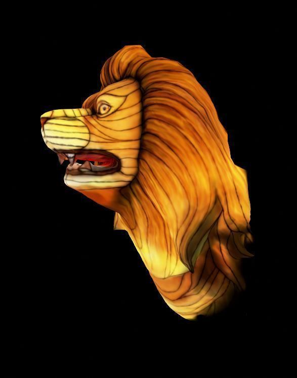 Lion head stylized Low-poly 3D model_1