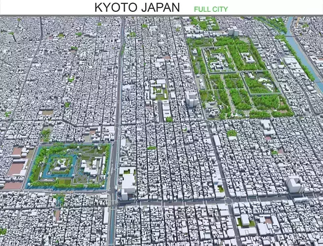 Kyoto City in Japan 80km