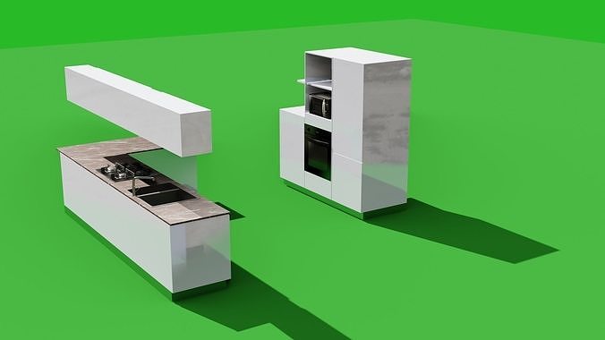 kitchen 3D model modern Low-poly 3D model