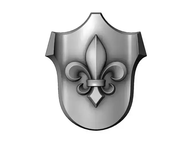 Decorative Lys flower heraldic lily Shield 3D print model
