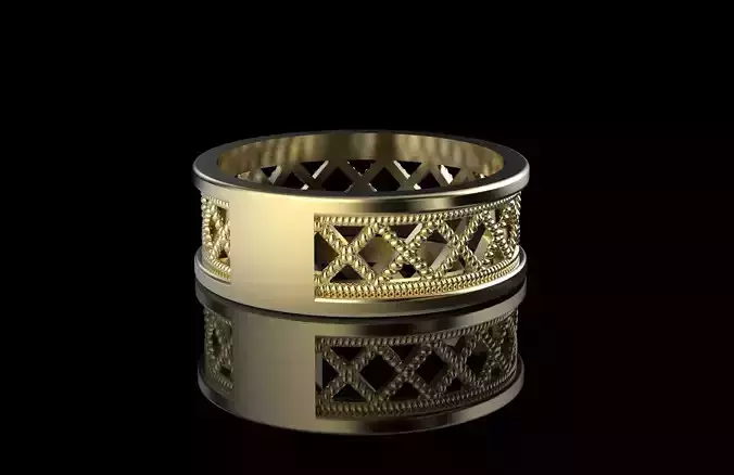 Ring with rope pattern