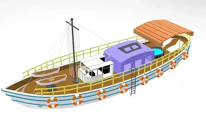 Ship High detailed And Low poly