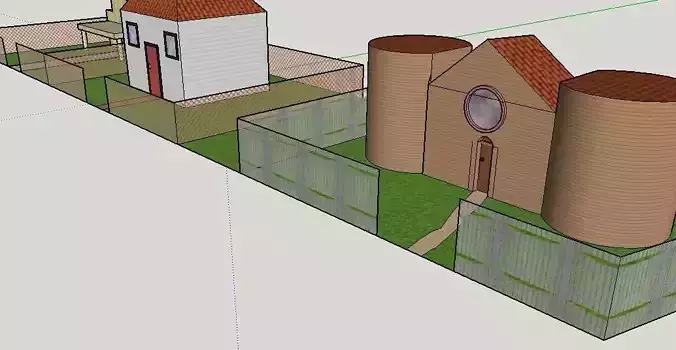 houses house and fence