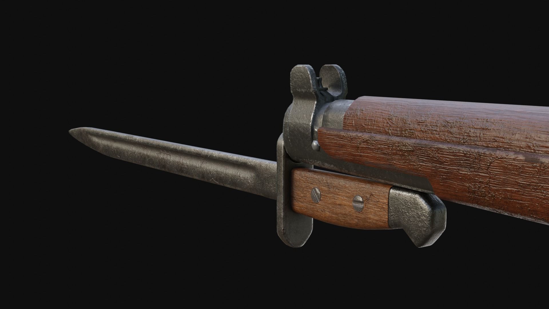 Lee Enfield MK III and Bayonet Free low-poly 3D model_8