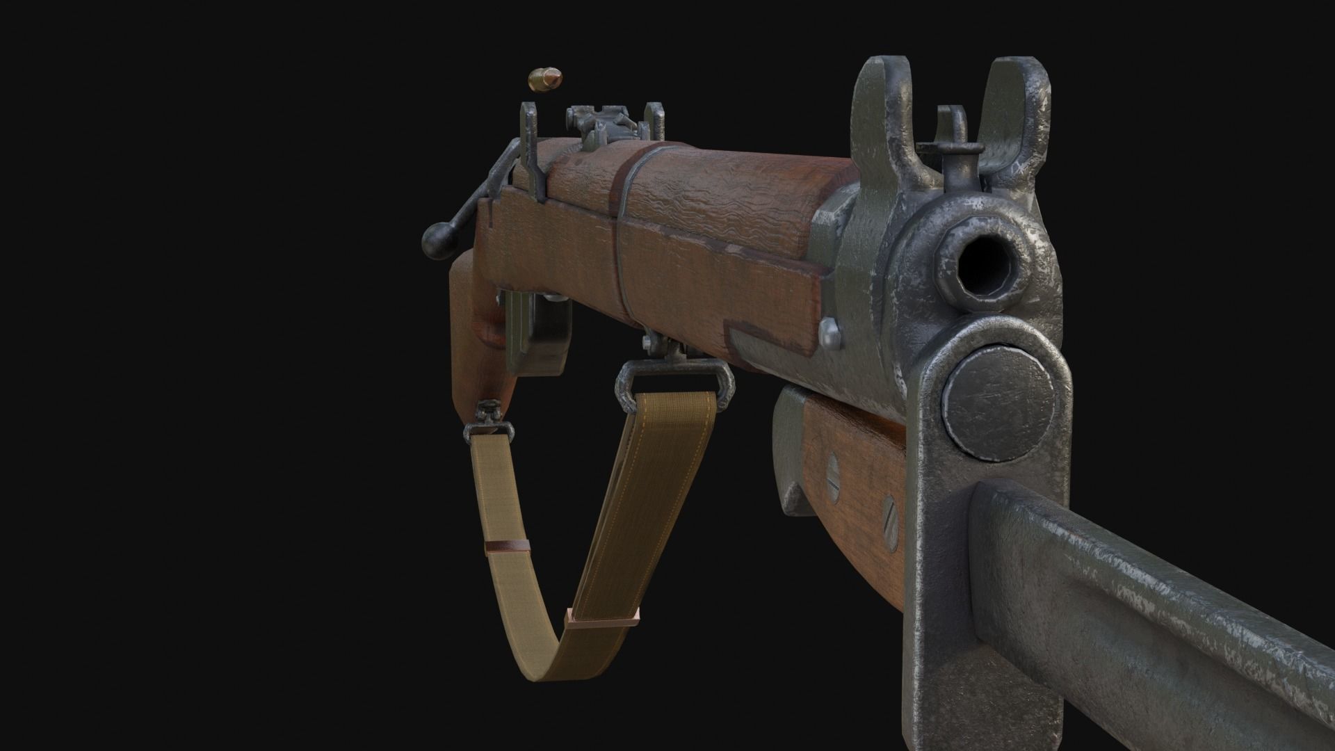 Lee Enfield MK III and Bayonet Free low-poly 3D model_7