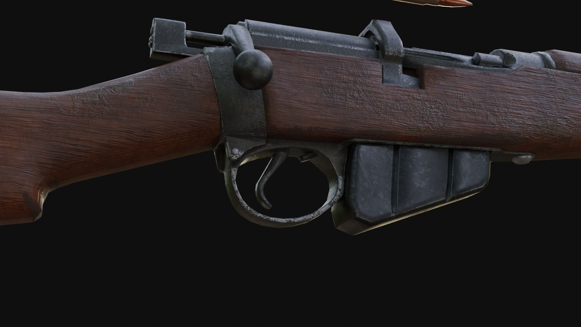 Lee Enfield MK III and Bayonet Free low-poly 3D model_2