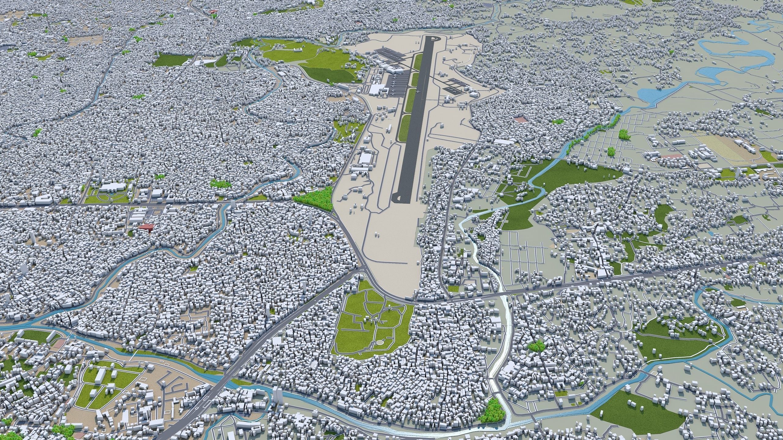 Kathmandu City in Nepal 40km Low-poly 3D model_5