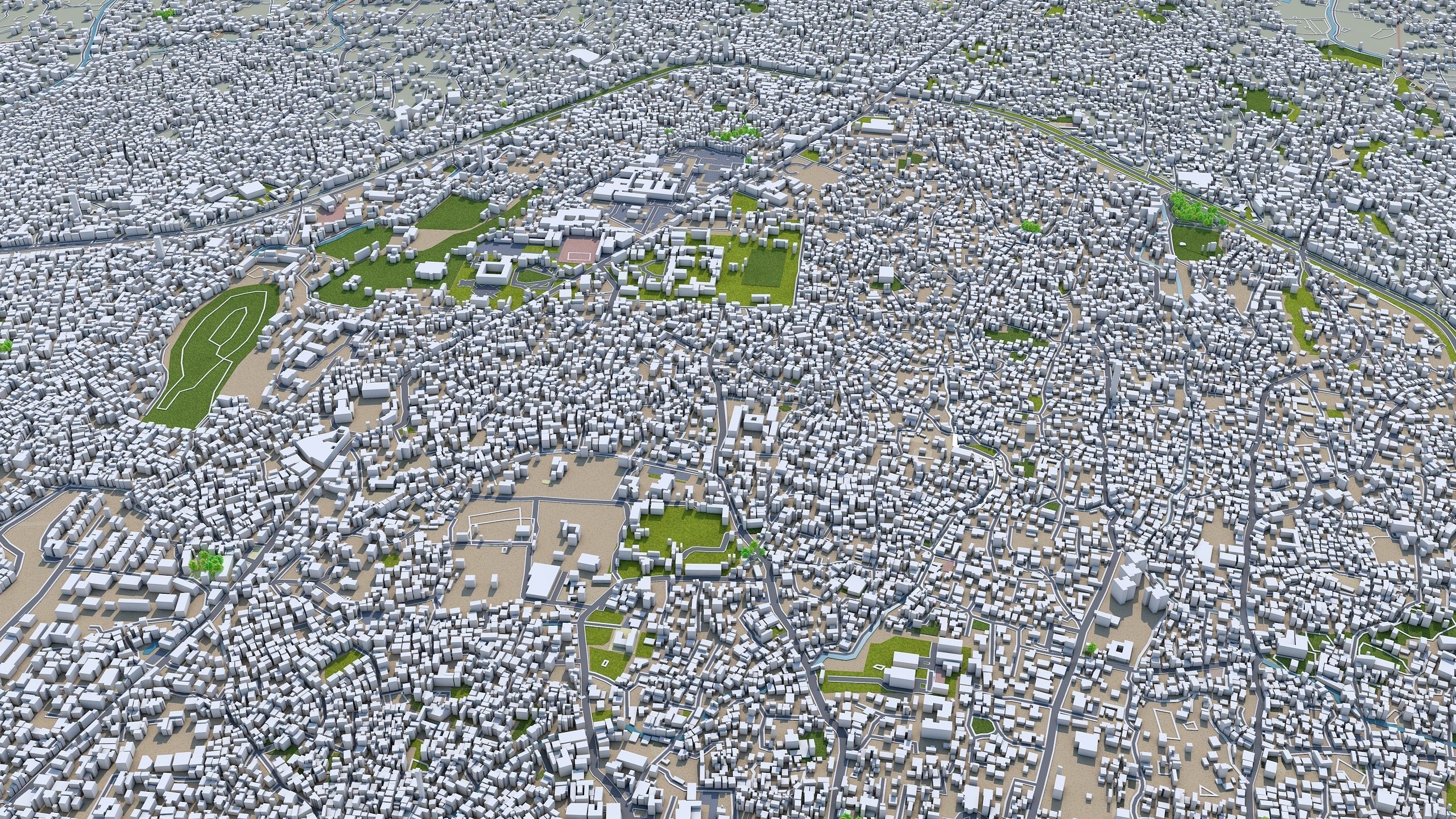 Kathmandu City in Nepal 40km Low-poly 3D model_4