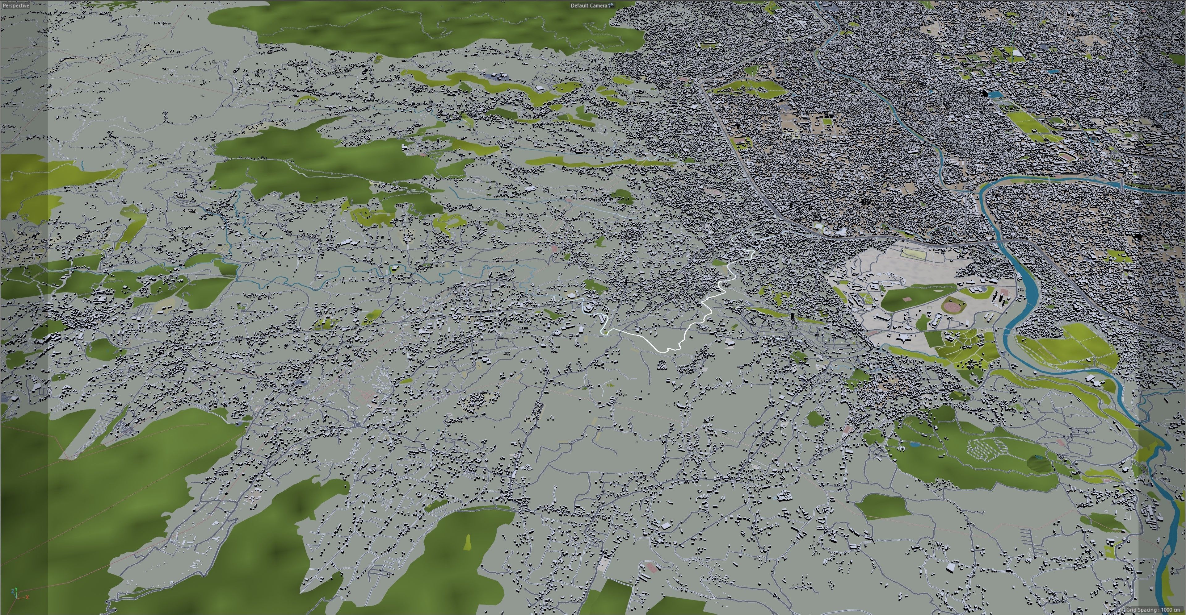 Kathmandu City in Nepal 40km Low-poly 3D model_16
