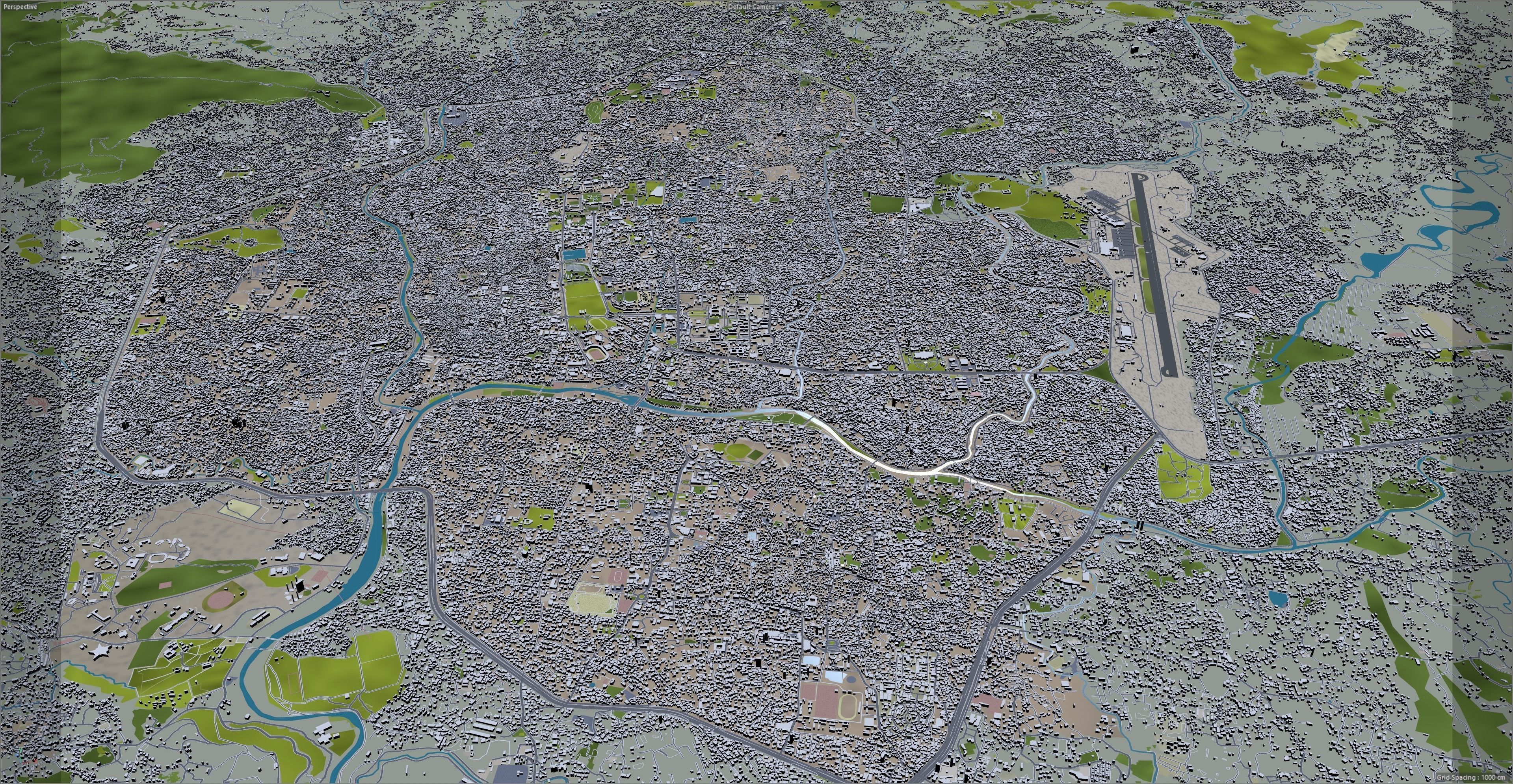 Kathmandu City in Nepal 40km Low-poly 3D model_14