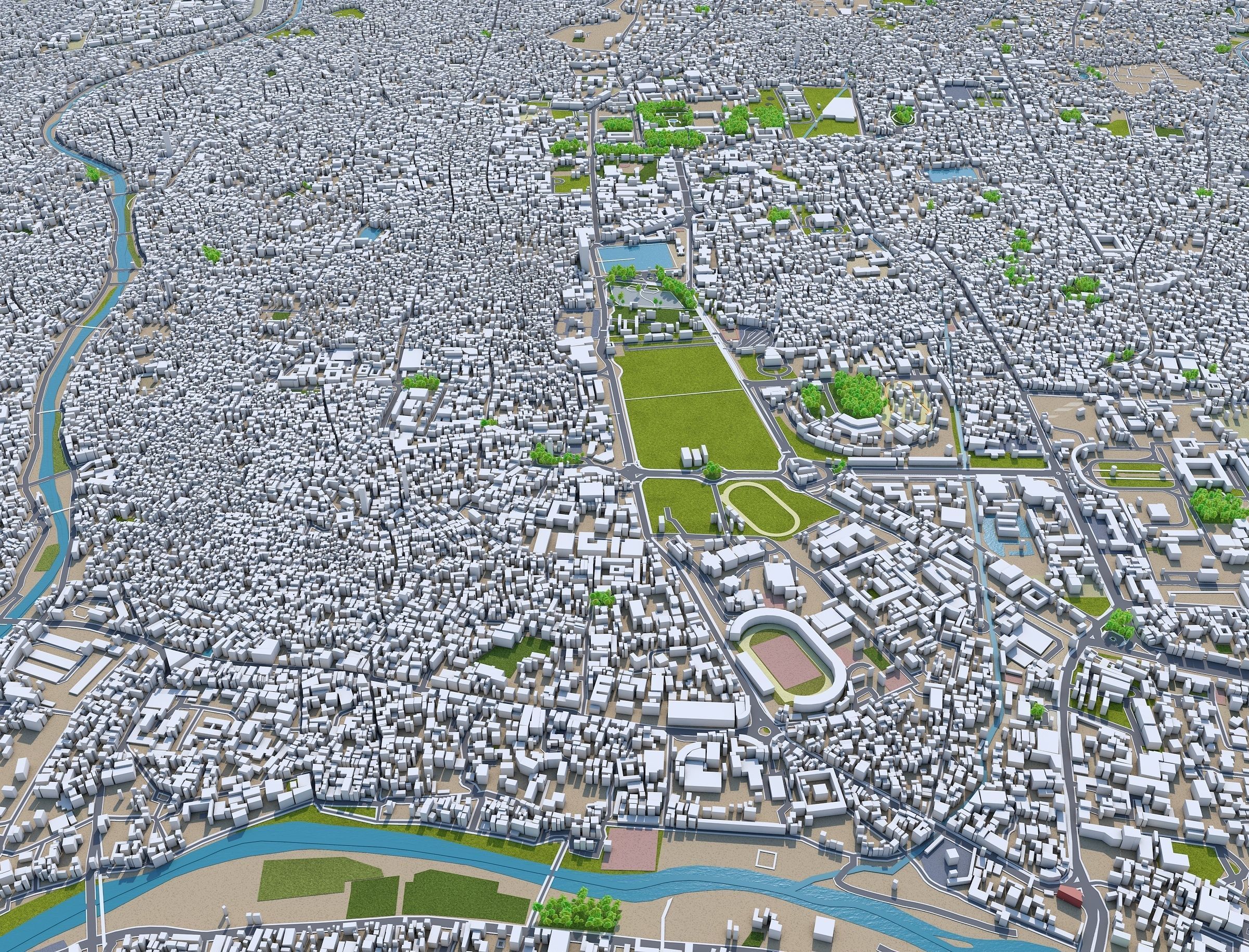 Kathmandu City in Nepal 40km Low-poly 3D model_18