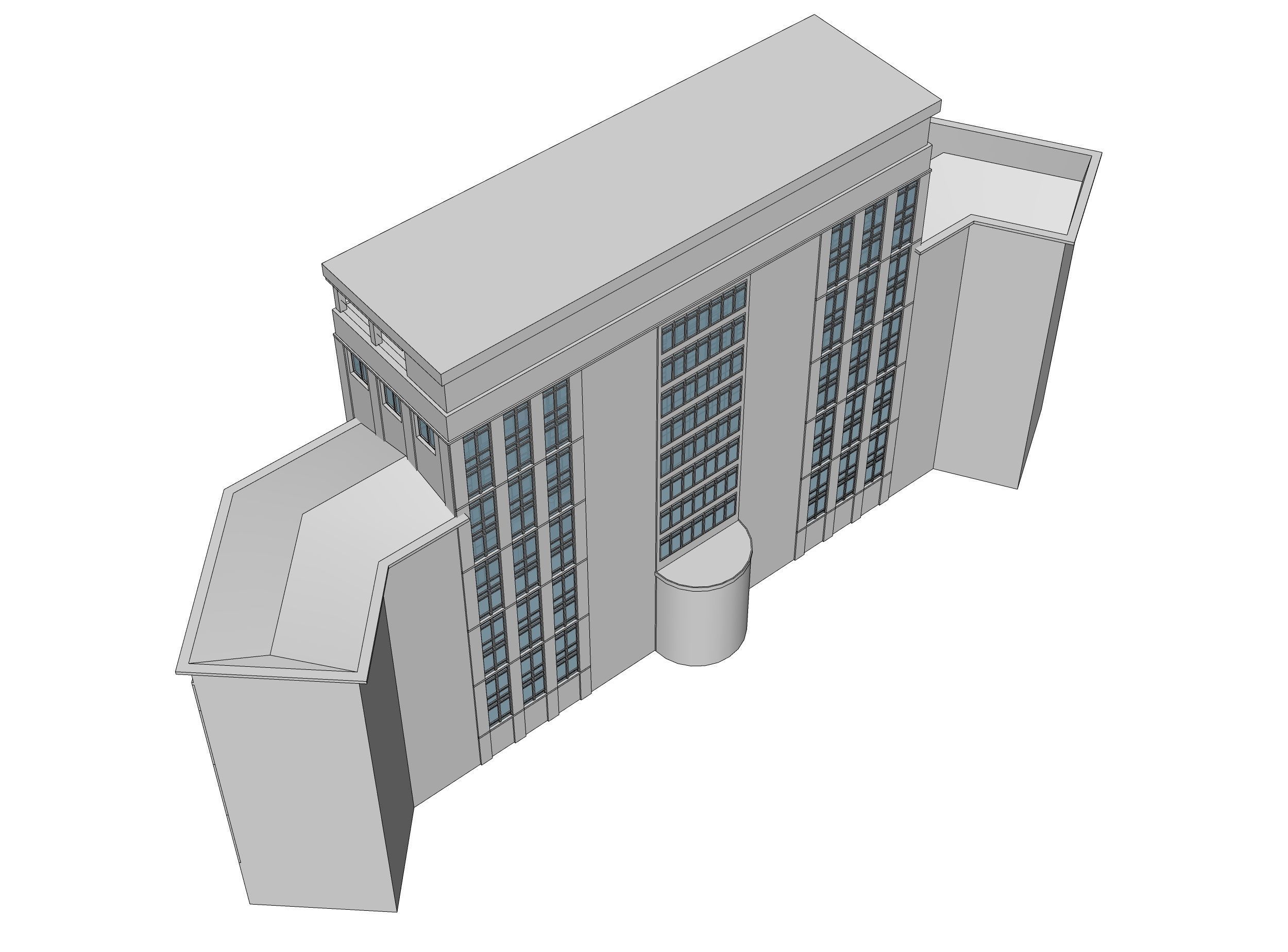 Hotel building 3D model_11
