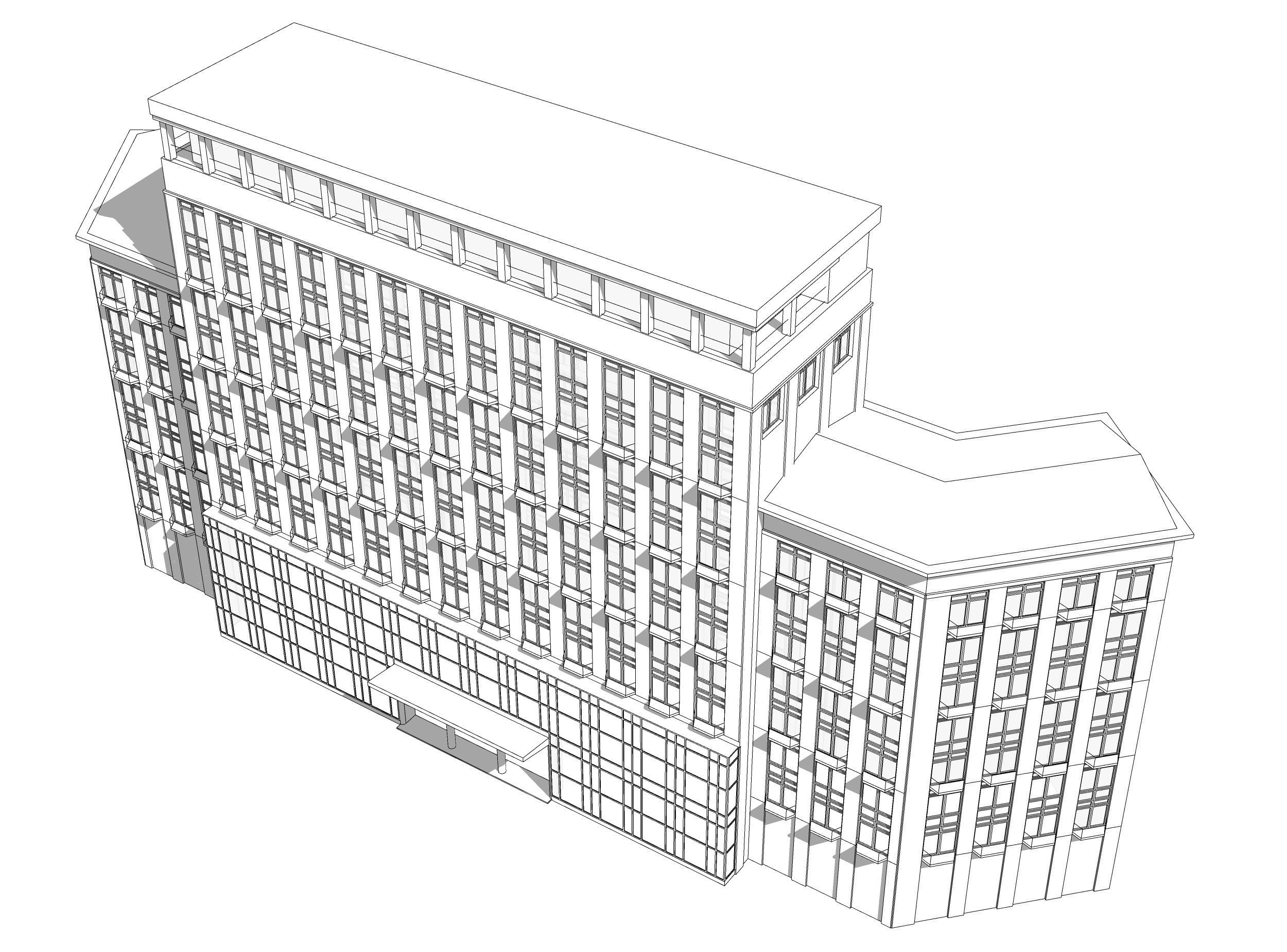 Hotel building 3D model_9