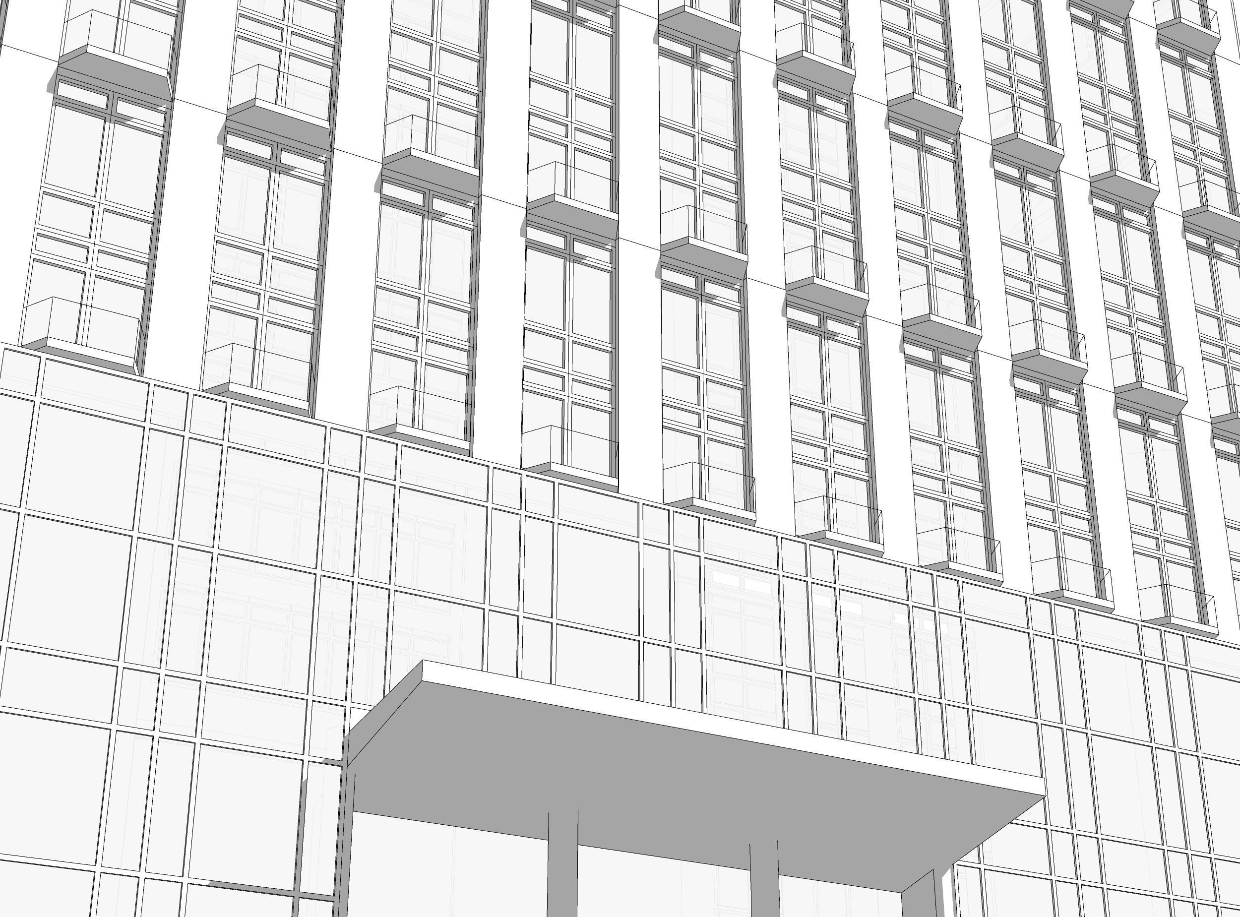Hotel building 3D model_6