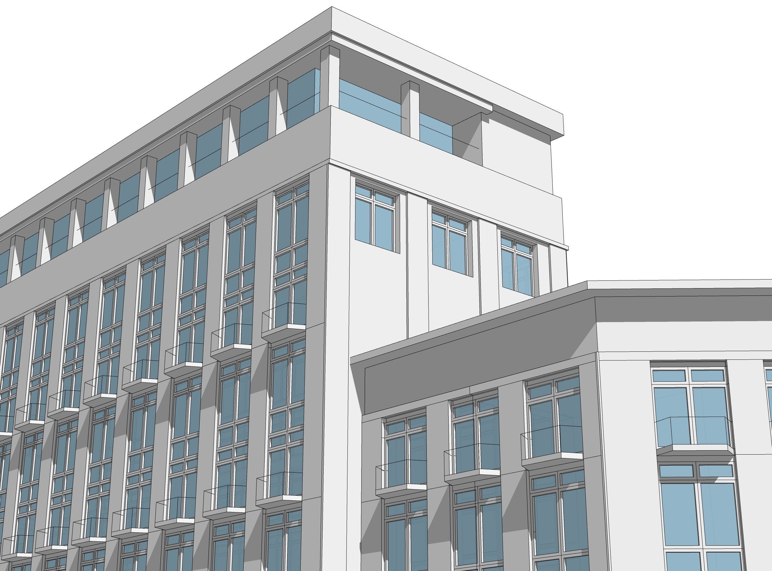 Hotel building 3D model_4