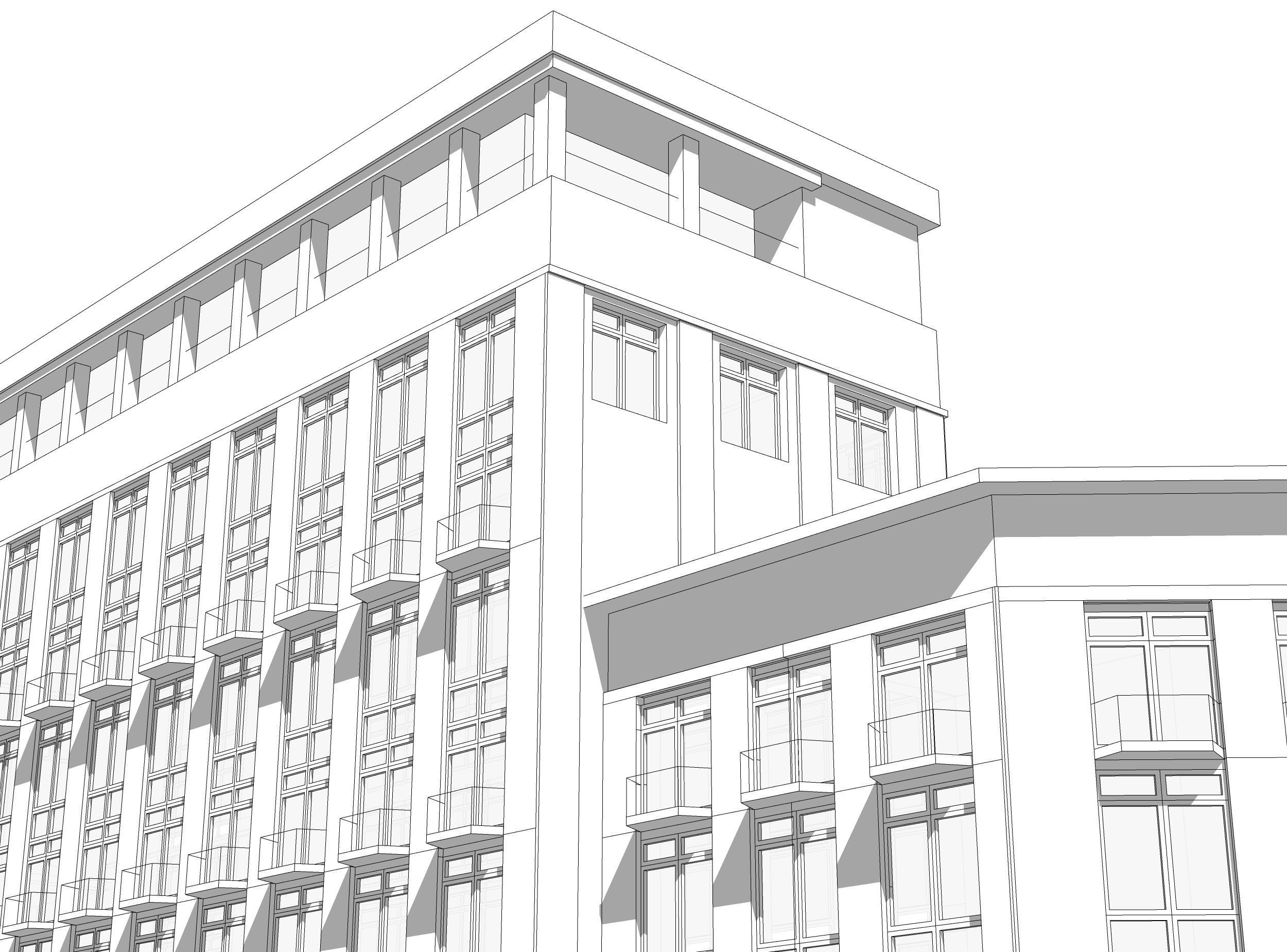 Hotel building 3D model_5