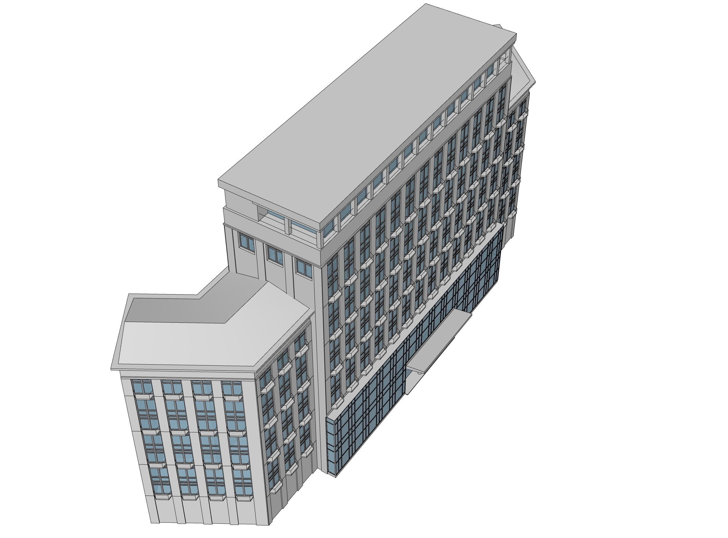 Hotel building 3D model_13