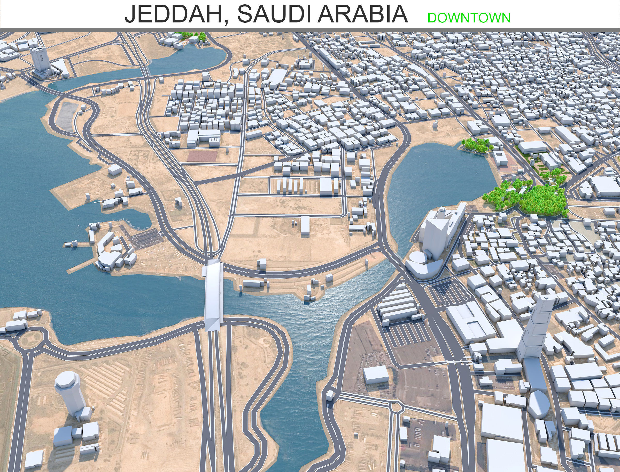 Jeddah Full City in Saudi Arabia Low-poly 3D model_23