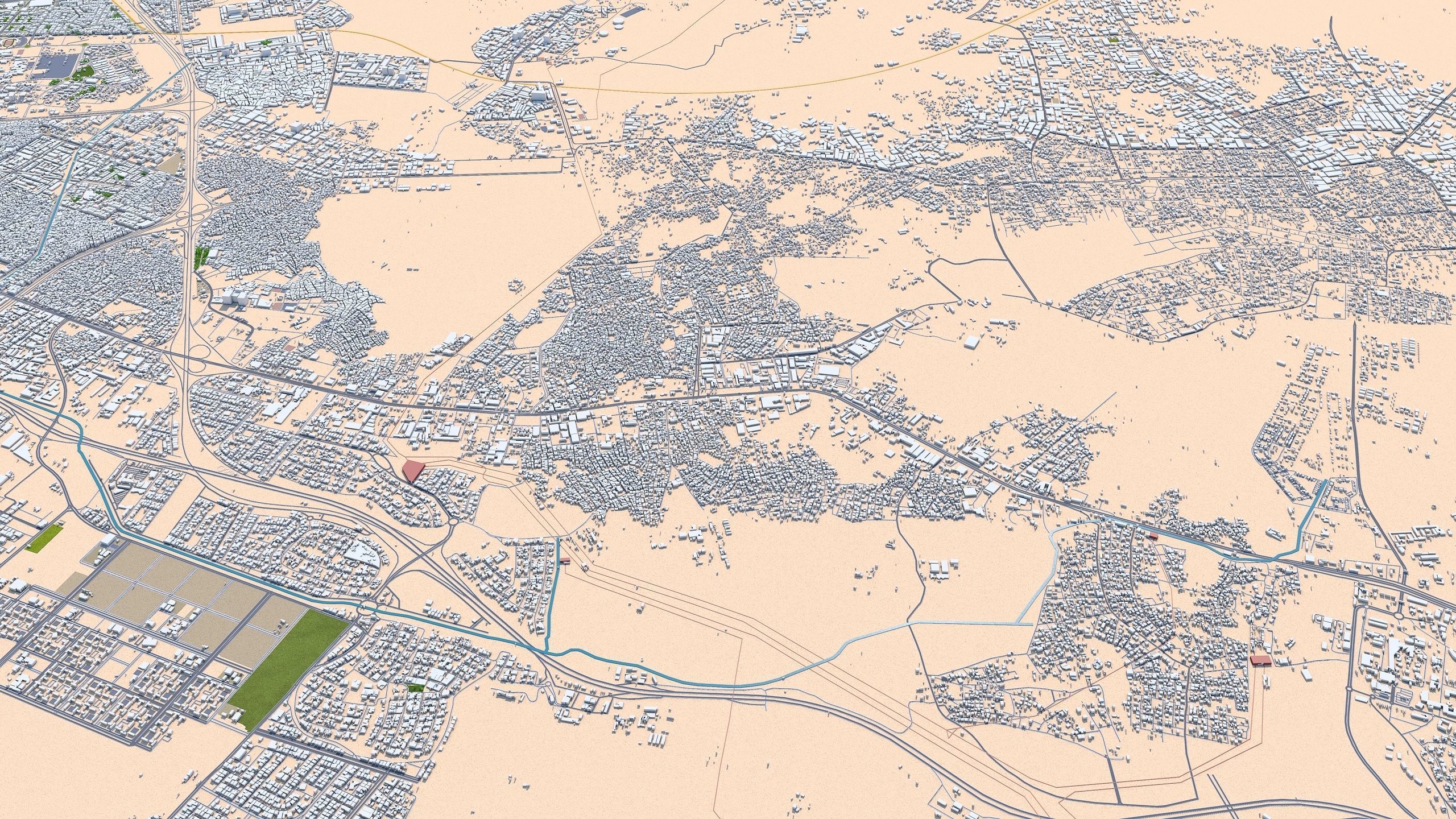 Jeddah Full City in Saudi Arabia Low-poly 3D model_13