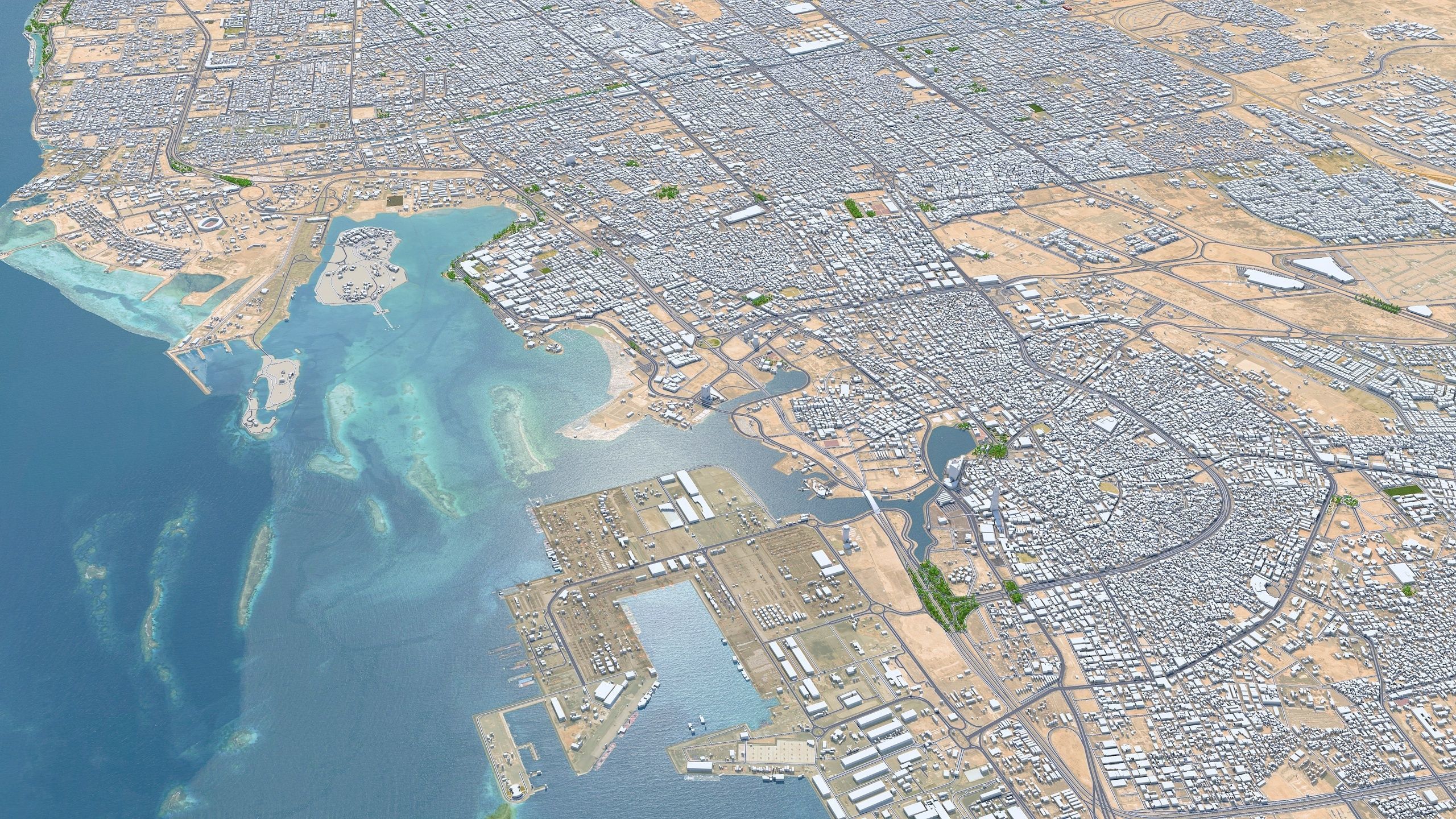 Jeddah Full City in Saudi Arabia Low-poly 3D model_4