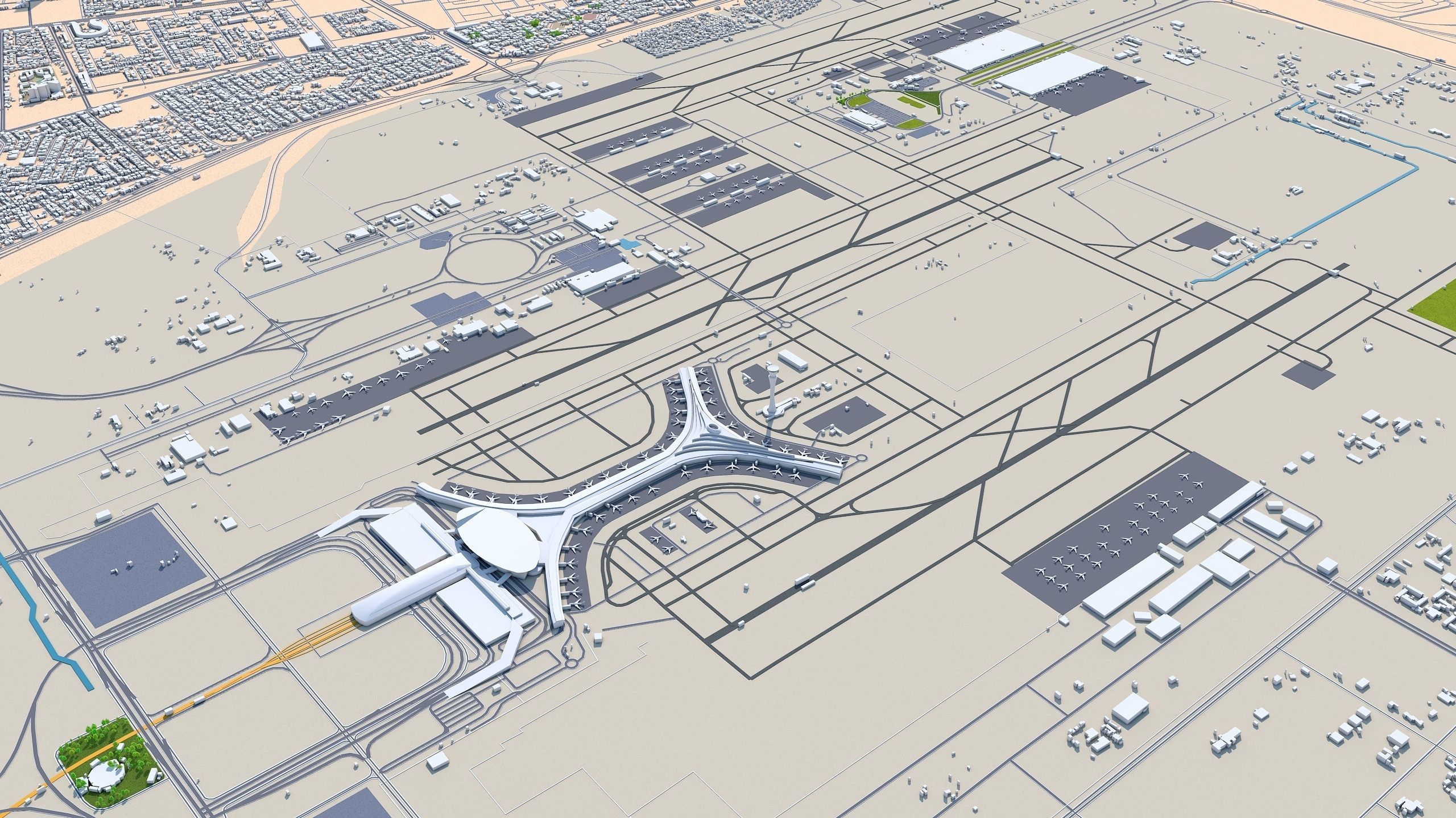 Jeddah Full City in Saudi Arabia Low-poly 3D model_15