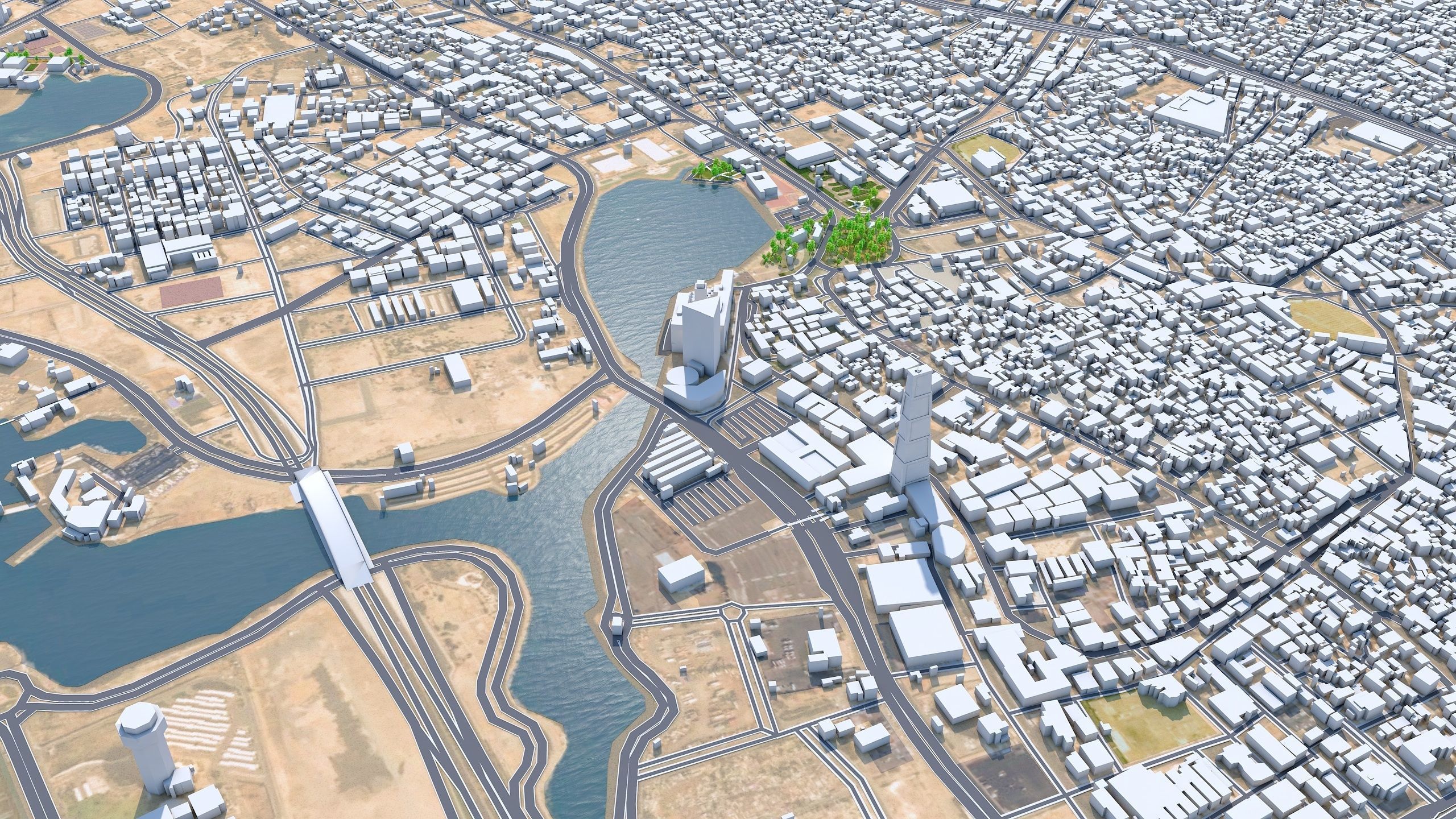 Jeddah Full City in Saudi Arabia Low-poly 3D model_2