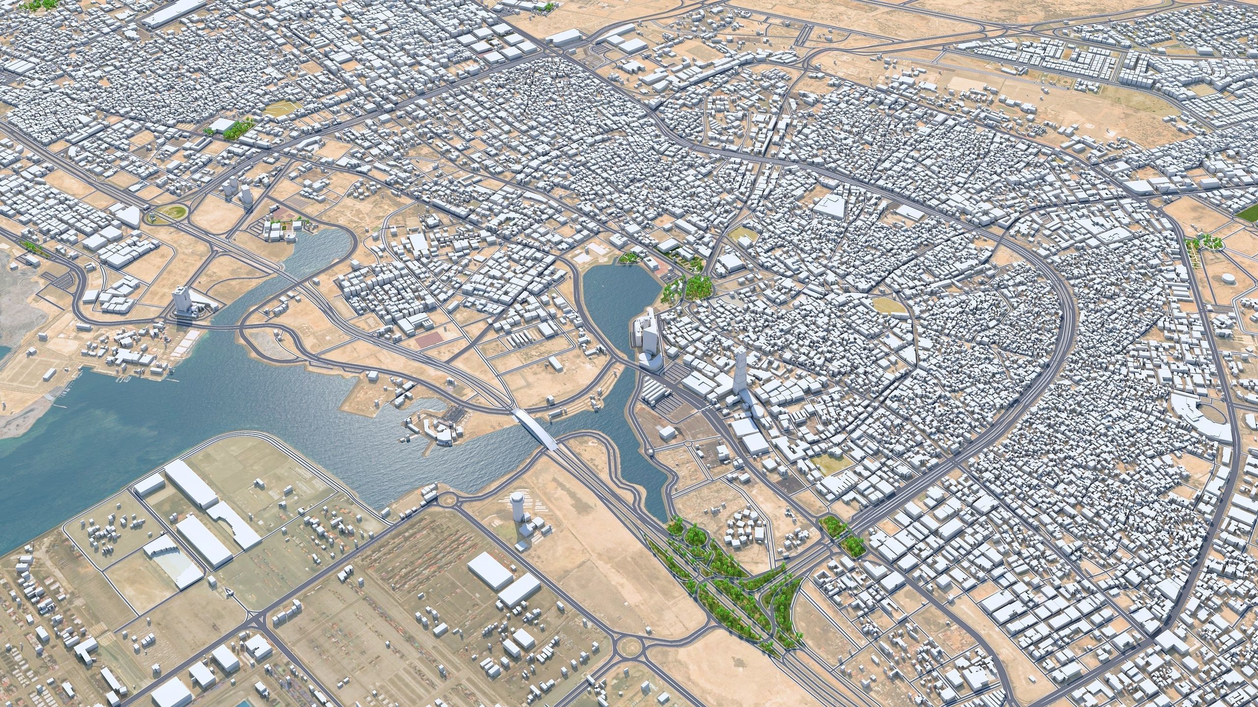 Jeddah Full City in Saudi Arabia Low-poly 3D model_3