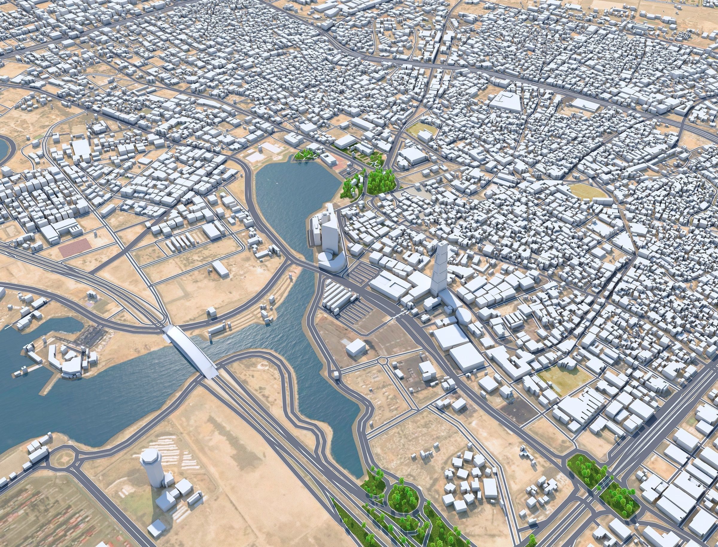 Jeddah Full City in Saudi Arabia Low-poly 3D model_1