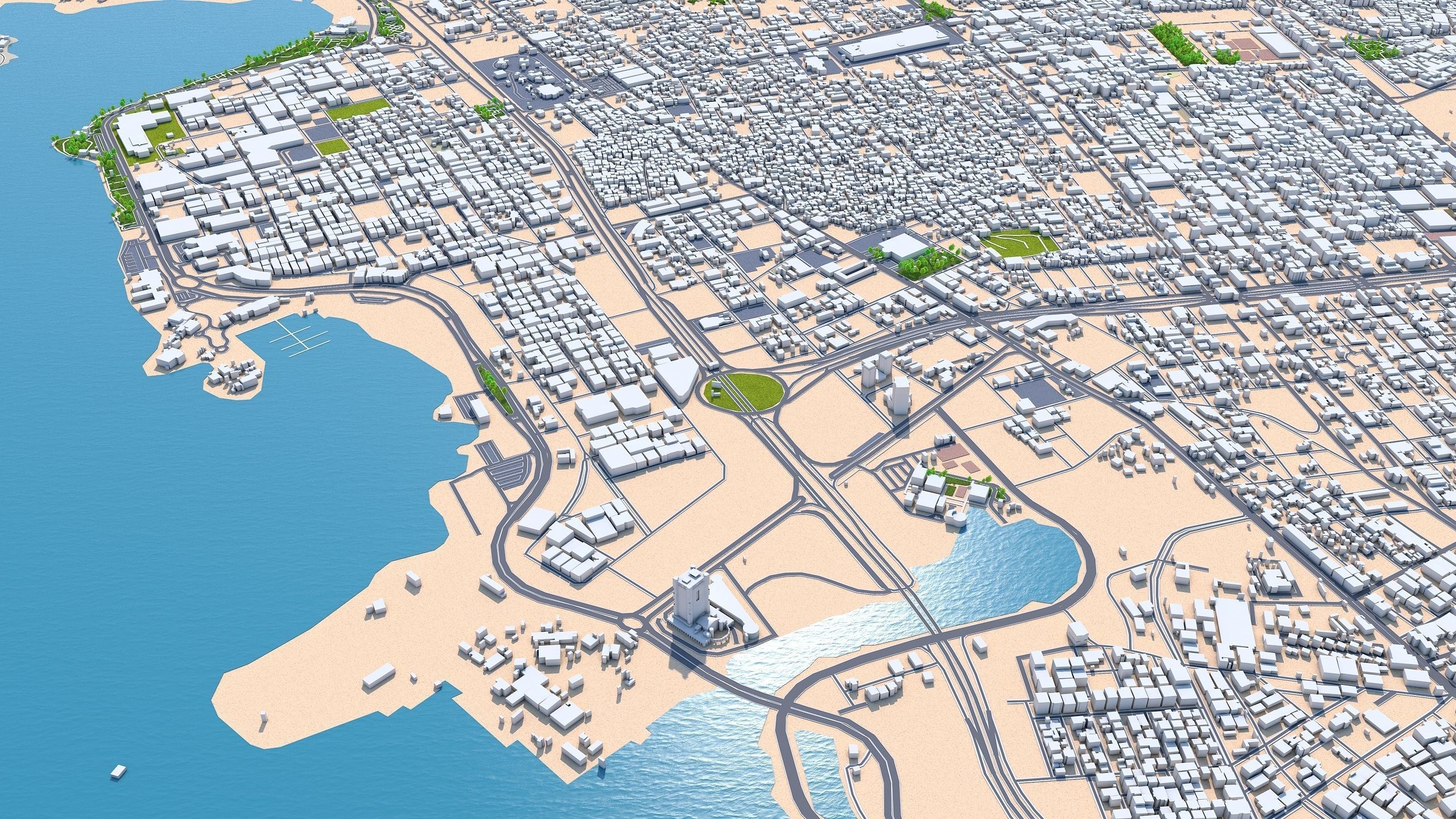 Jeddah Full City in Saudi Arabia Low-poly 3D model_11