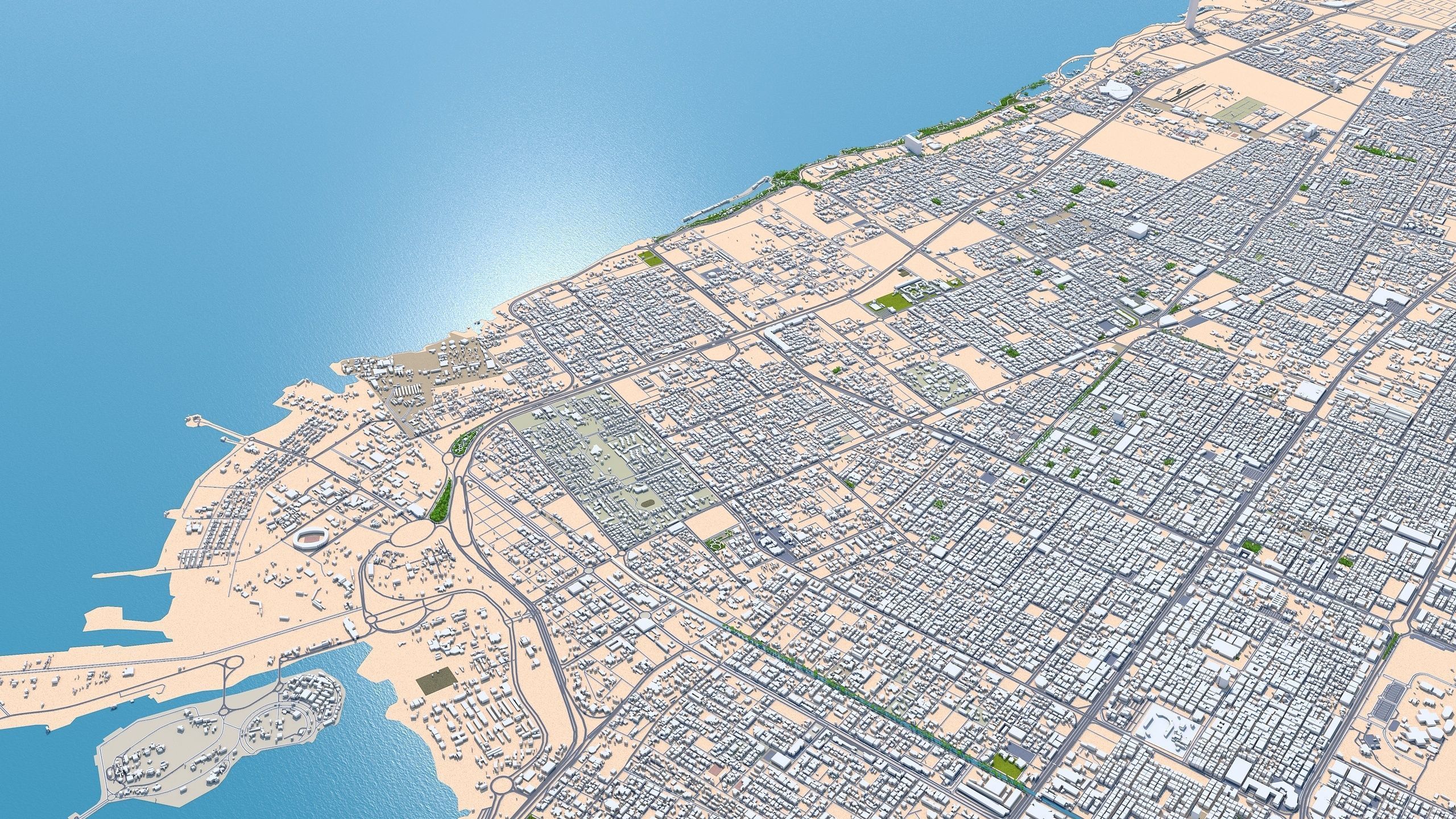 Jeddah Full City in Saudi Arabia Low-poly 3D model_14